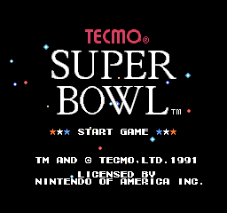 Tecmo Super Bowl (USA) Title Screen